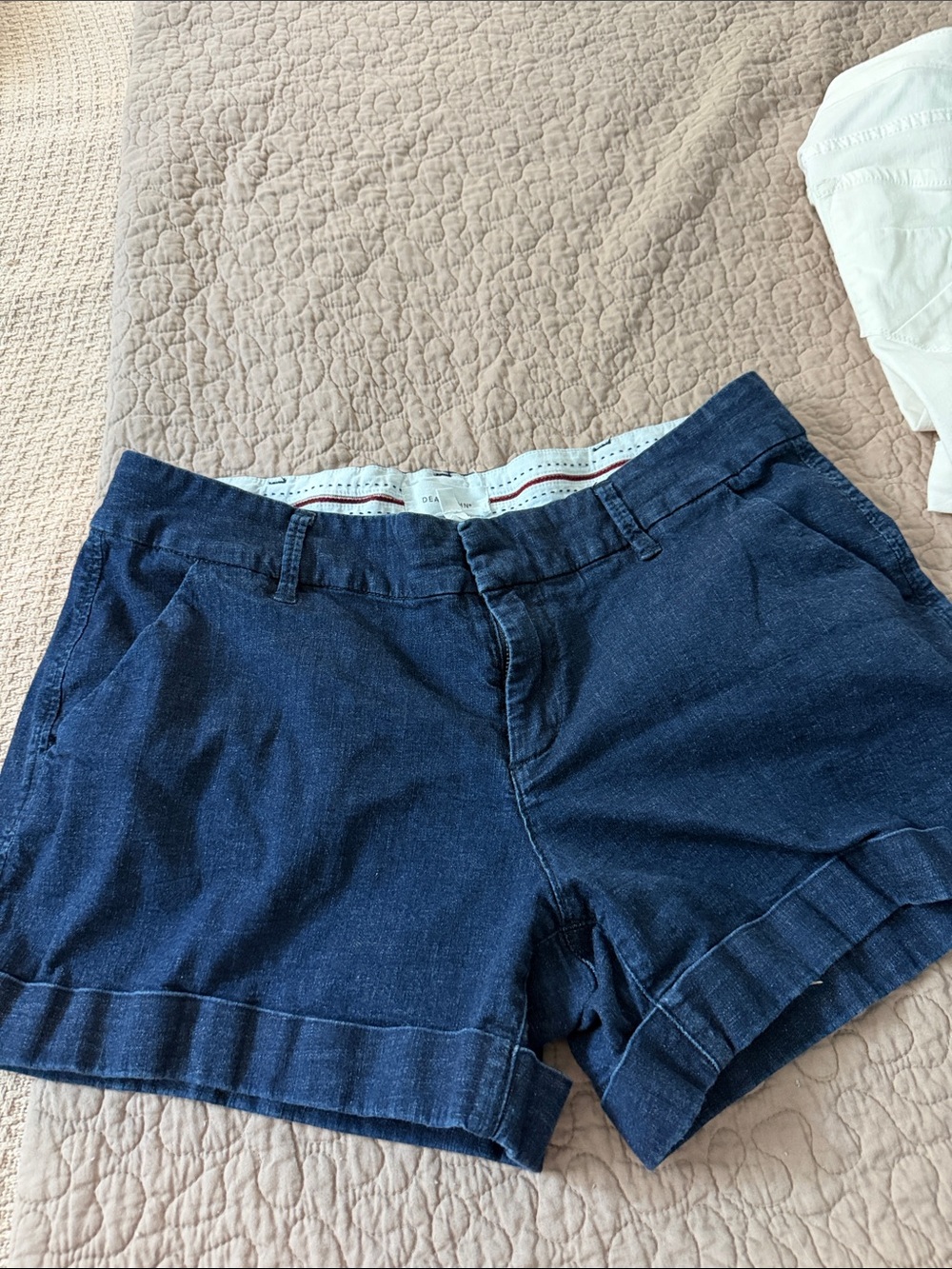 Dear John Navy Cuffed Jean Shorts